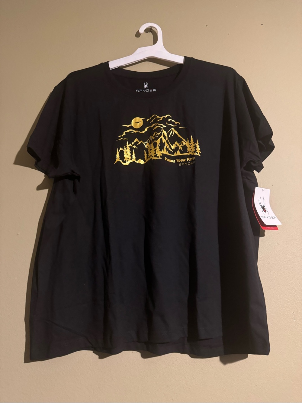 Spyder, Colorado Mountain Design, Black & Gold, Women’s 3X, Graphic T-Shirt. New